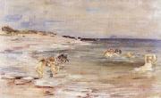 William mctaggart Bathing Girls,White Bay Cantire(Scotland) painting